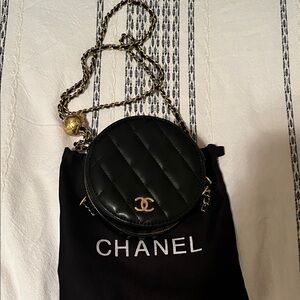 Chanel Black Quilted Mini Bag with Gold Chain